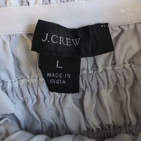 J. Crew Blue & White Smocked Striped Crop Top Gently Used Size L - Picture 8 of 14